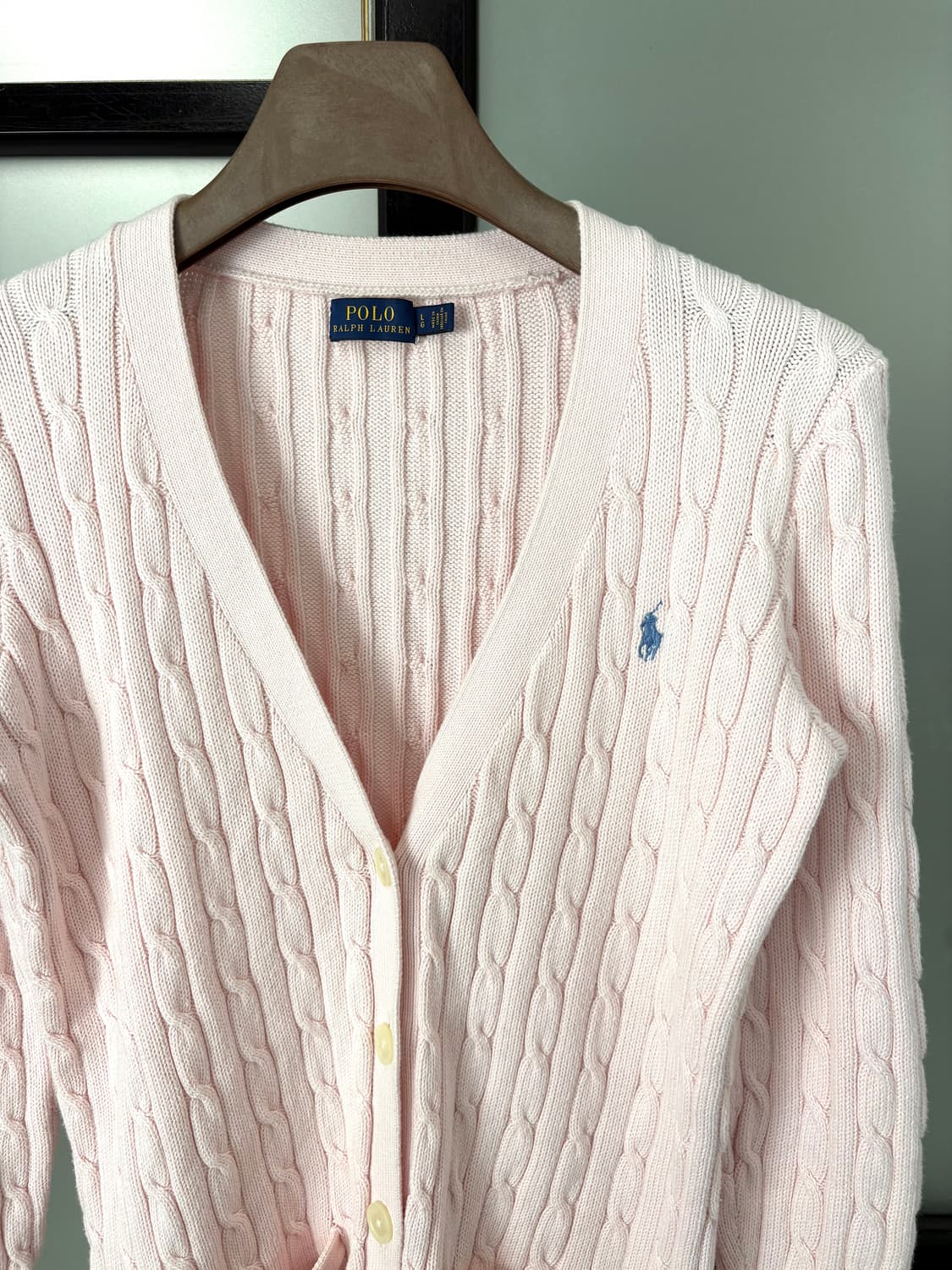  [XL]POLO 핑크 꽈배기 여성 가디건  상품이미지2
