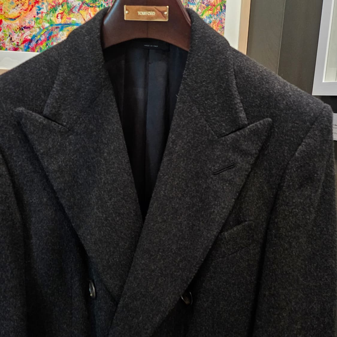 톰포드  울 더블 브레스티드 챠콜 코트 상품이미지3