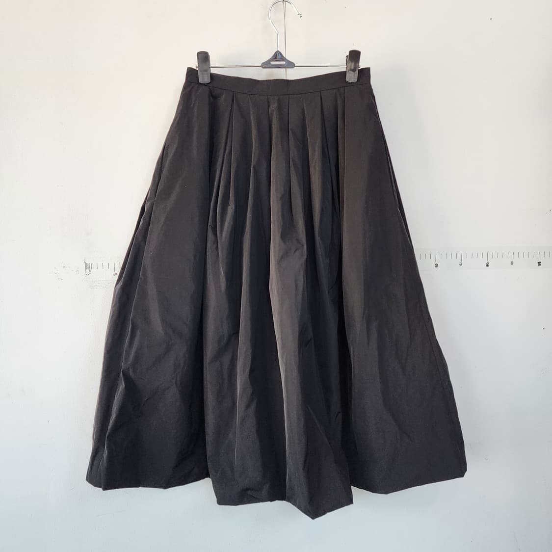 ORR 블랙 플리츠 롱 스커트 상품이미지1