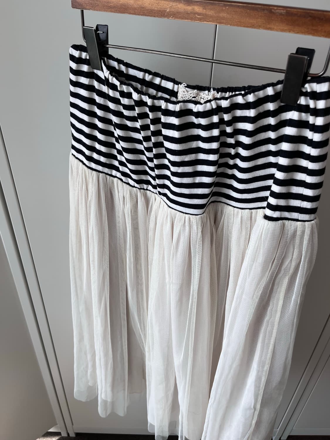 Vintage 줄무늬 레이어드 샤 스커트 플리츠 상품이미지9