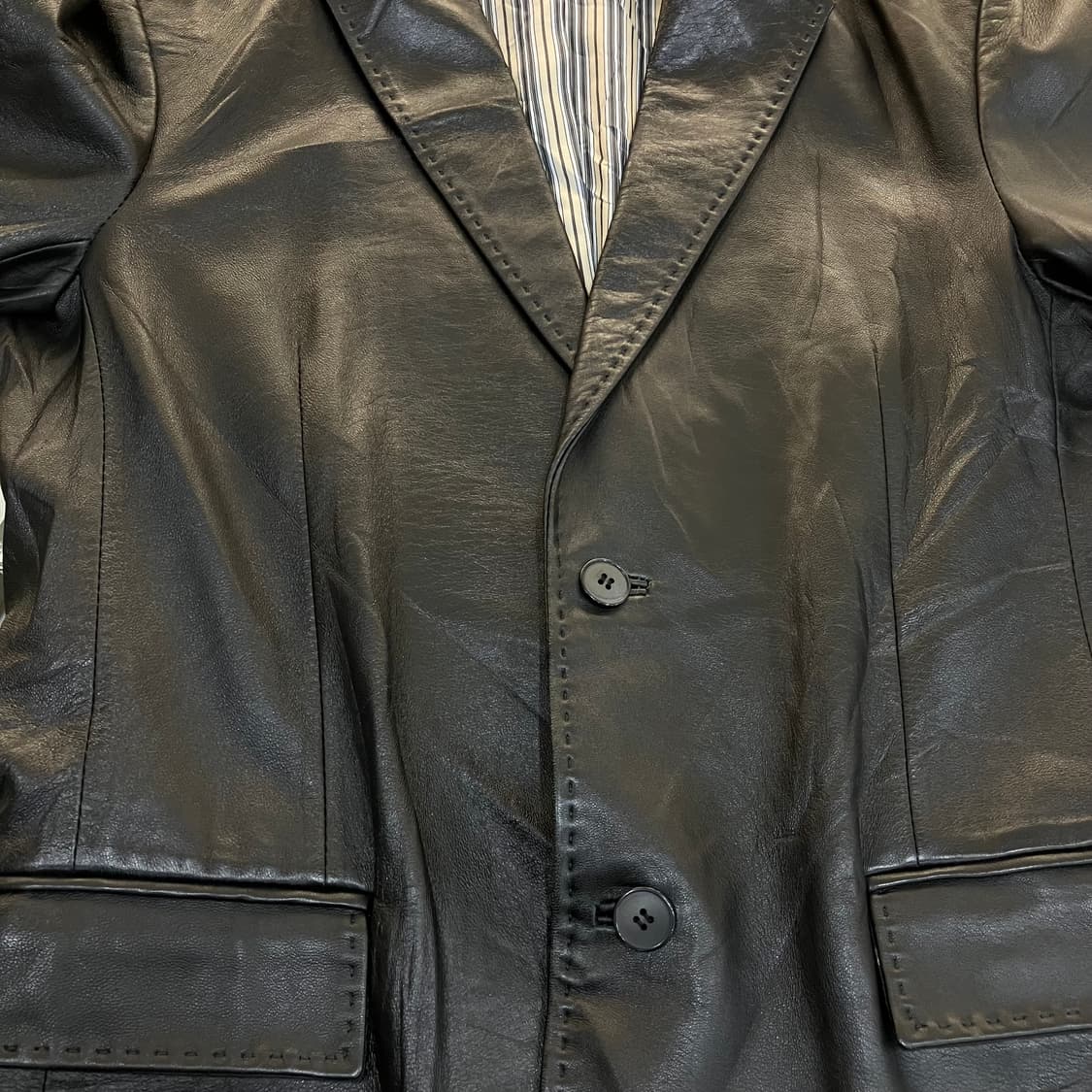 VTG 빈티지 레더 블레이저 M 상품이미지5