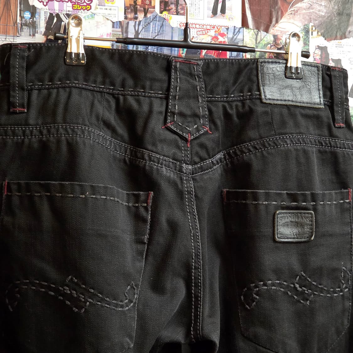 빈티지 웨스턴 스티치 블랙 코튼 팬츠 상품이미지7