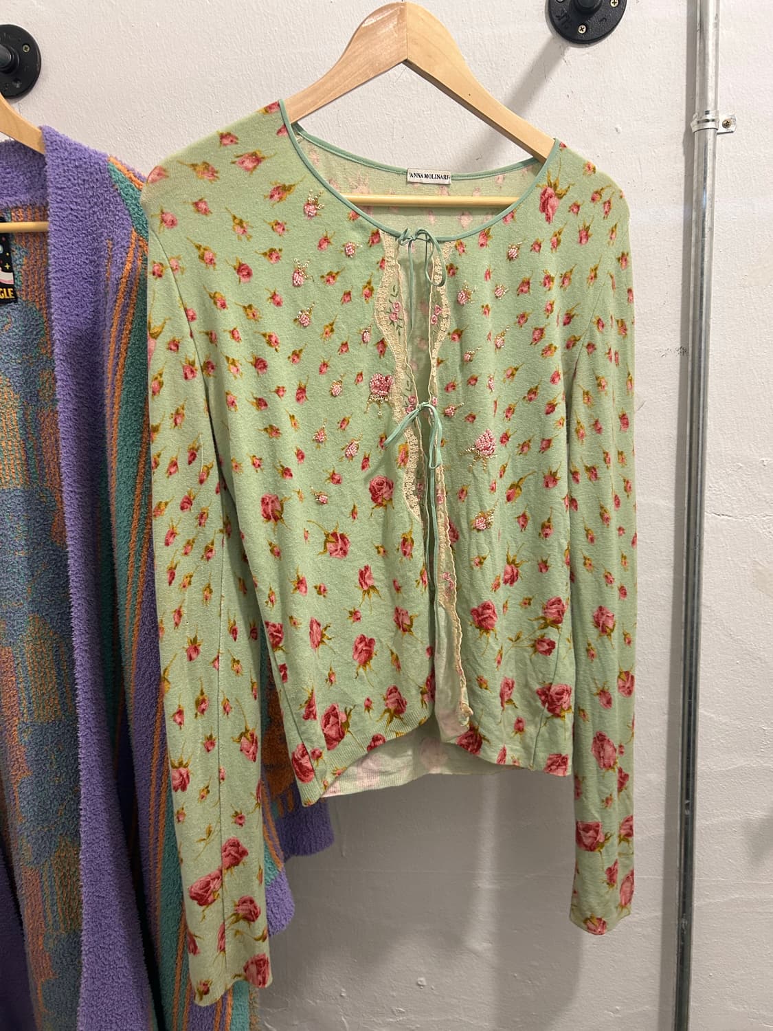 빈티지 가디건 실크100 안나 모리나리 상품이미지8