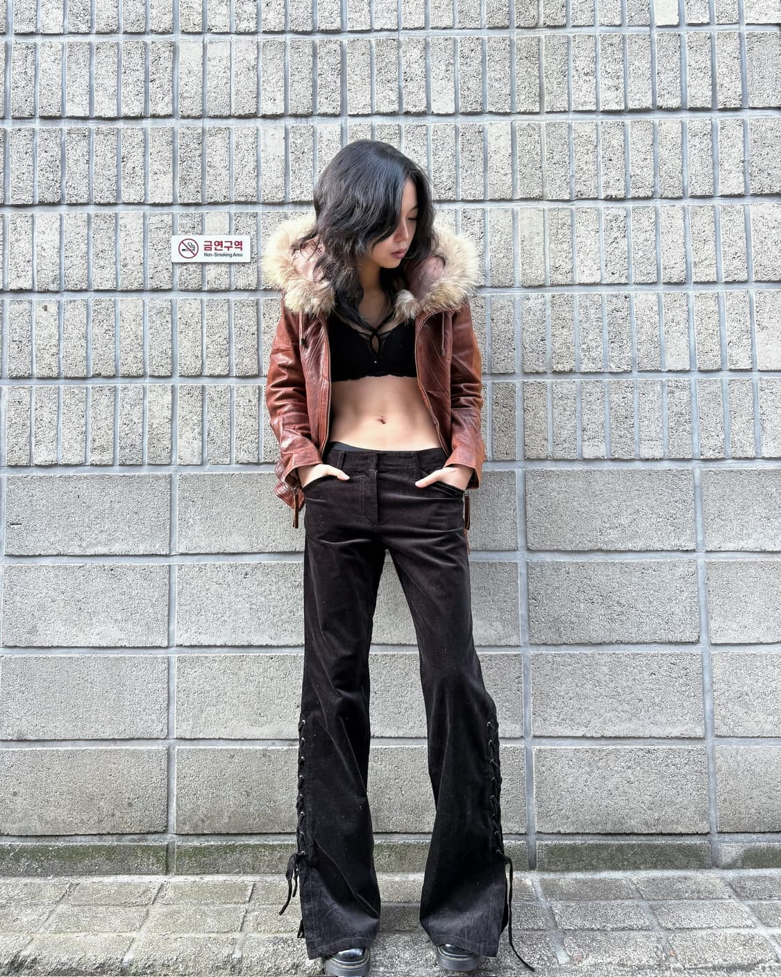 사이드 아일렛 디테일 부츠컷 팬츠 상품이미지7