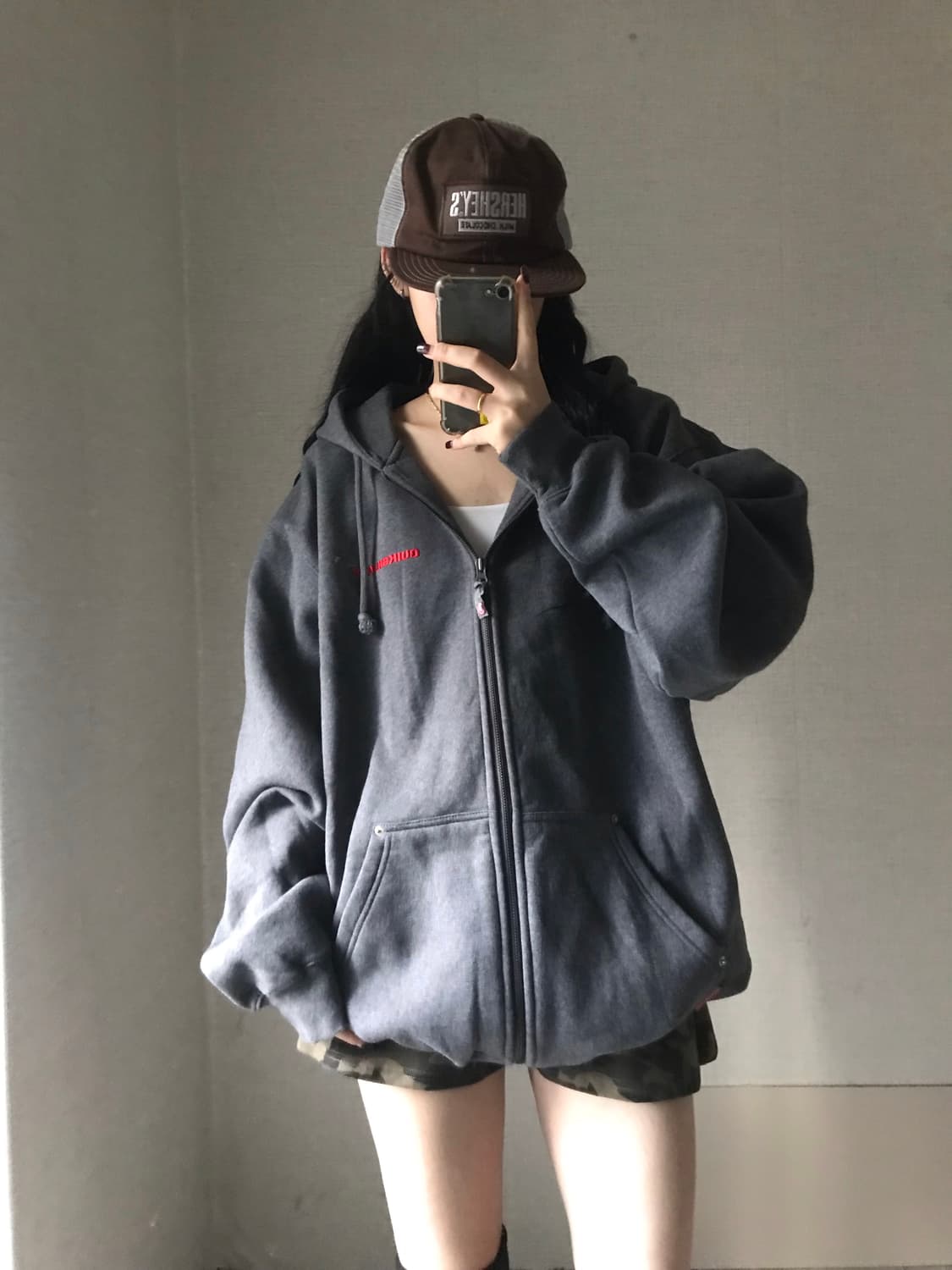 퀵실버 00s 오버핏 스웻 후드집업 상품이미지2