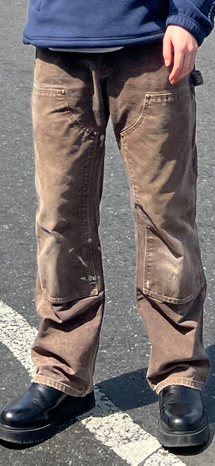 빈티지 칼하트 더블니 다크 브라운 32x30 판매 상품이미지2