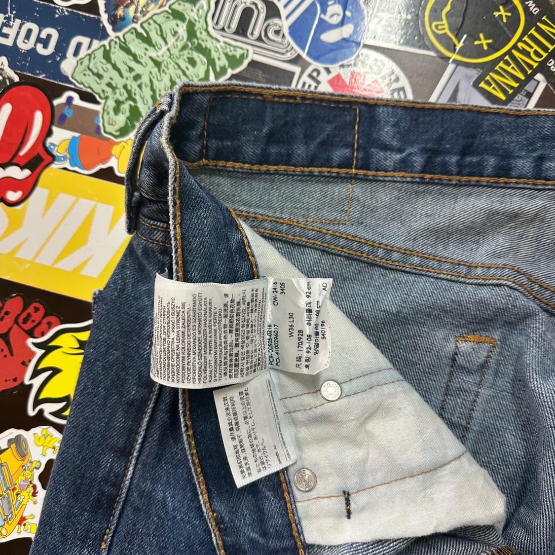 리바이스 505 블루 진 데님 팬츠 36 상품이미지6