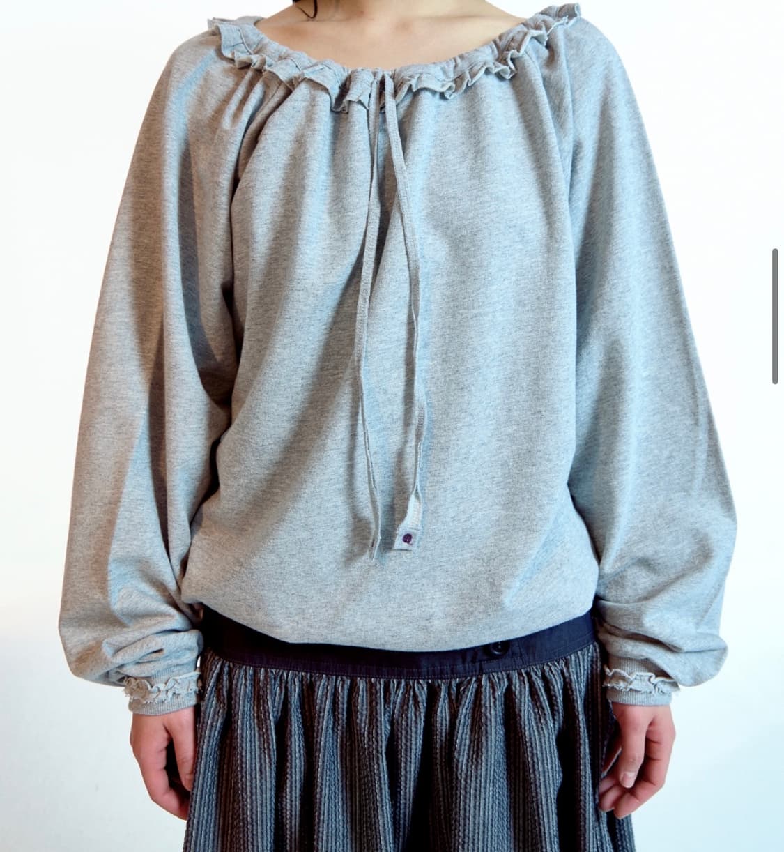 코이세이오  DRAWSTRING LONG SLEEVE MELANGE GR 상품이미지3