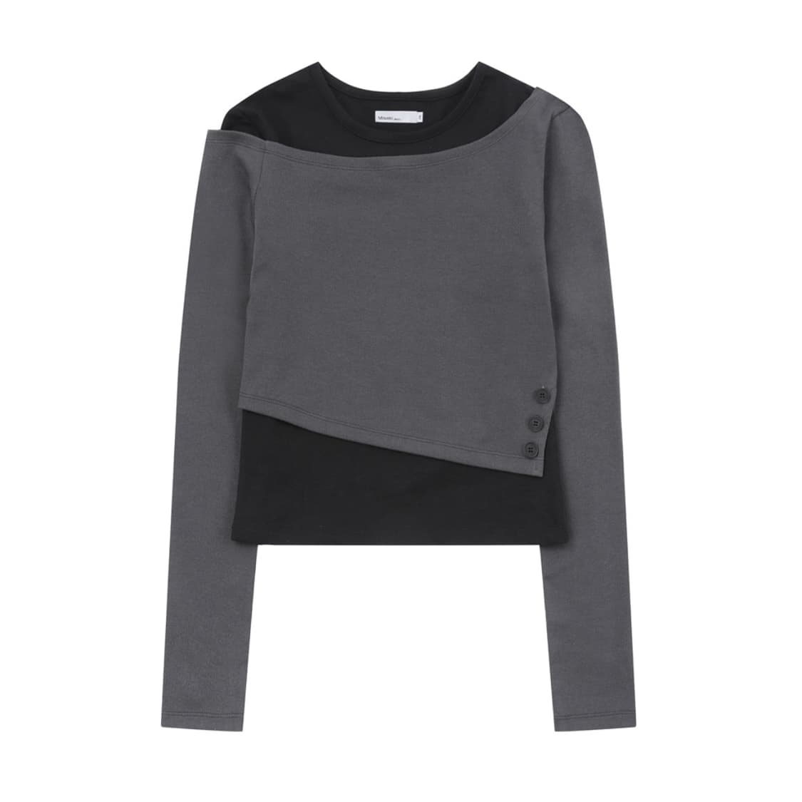 미세키 서울 레이어드 롱 슬릿 슬리브 차콜 상품이미지1