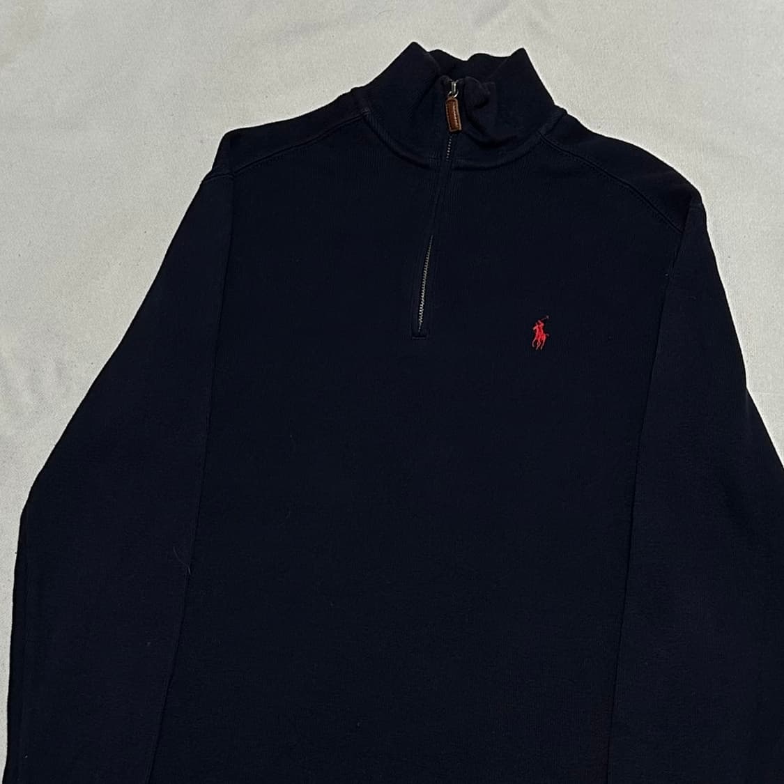 S 폴로랄프로렌 레드 포니 코튼 반집업 니트 상품이미지1