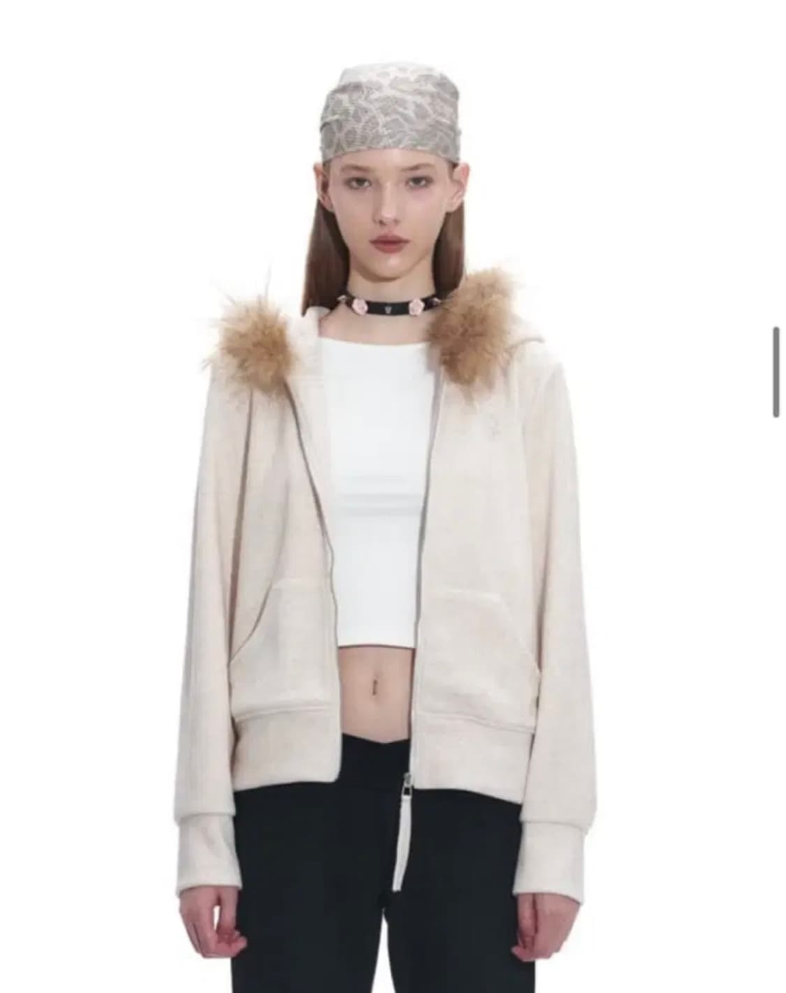 오운서 런웨이티켓 소프트 퍼 후드집업 상품이미지2