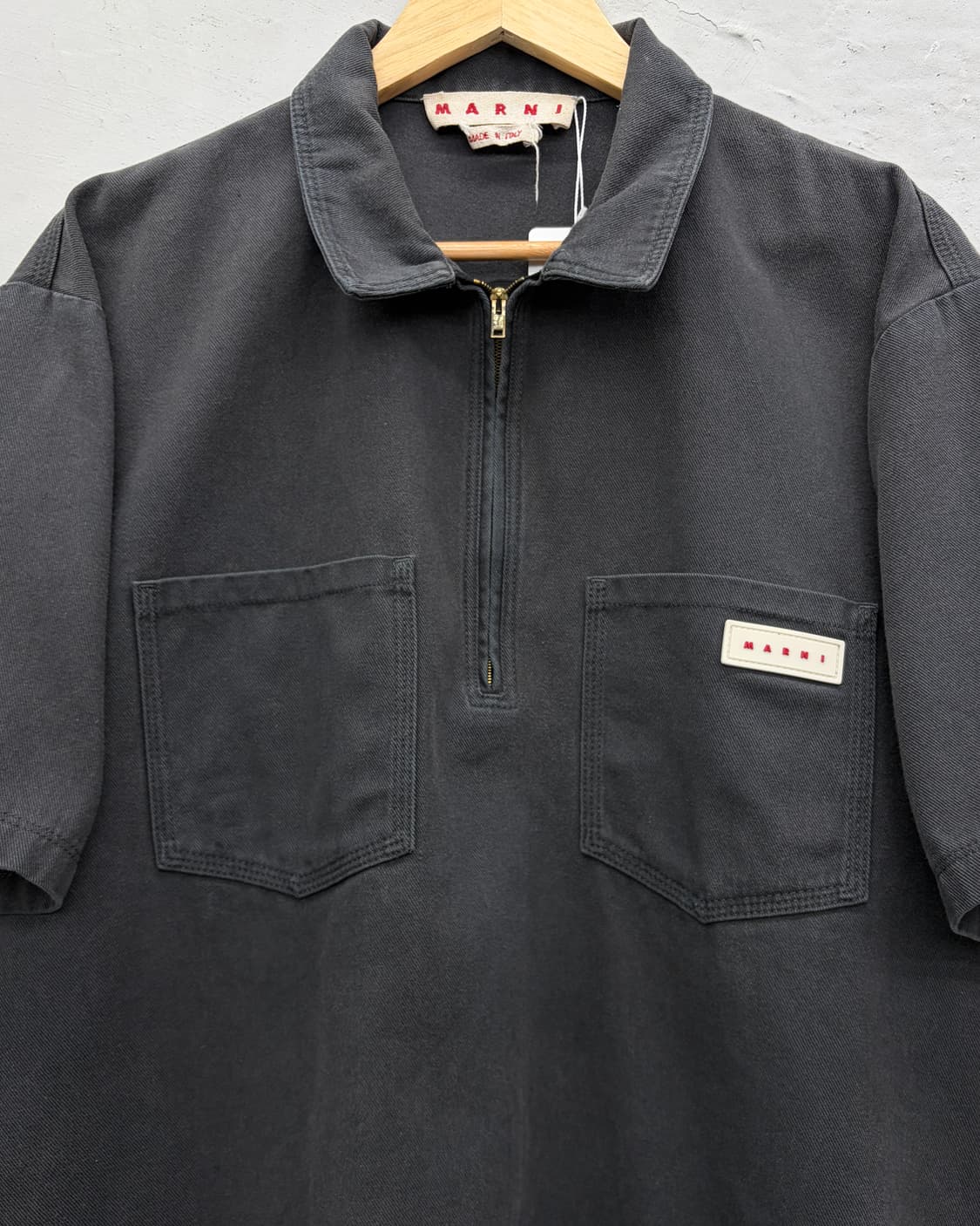 마르니 베이직 패치로고 코튼쉘 쿼터 집 탑 상품이미지2