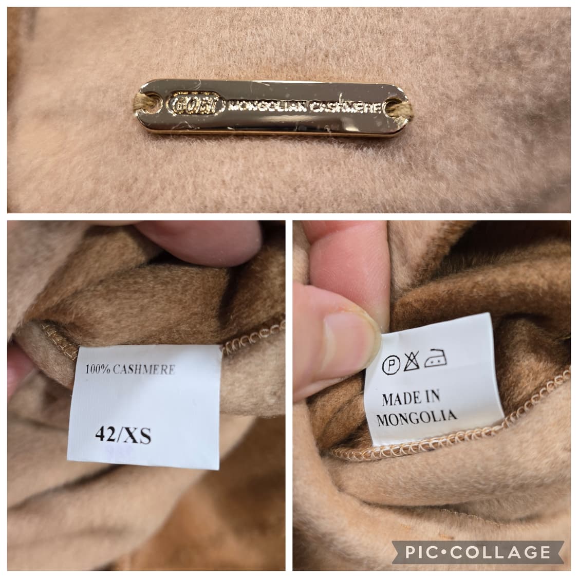 거의새거) 고비 캐시미어 100% 핸드메이드 리버시블 코트 42/XS(4 상품이미지10