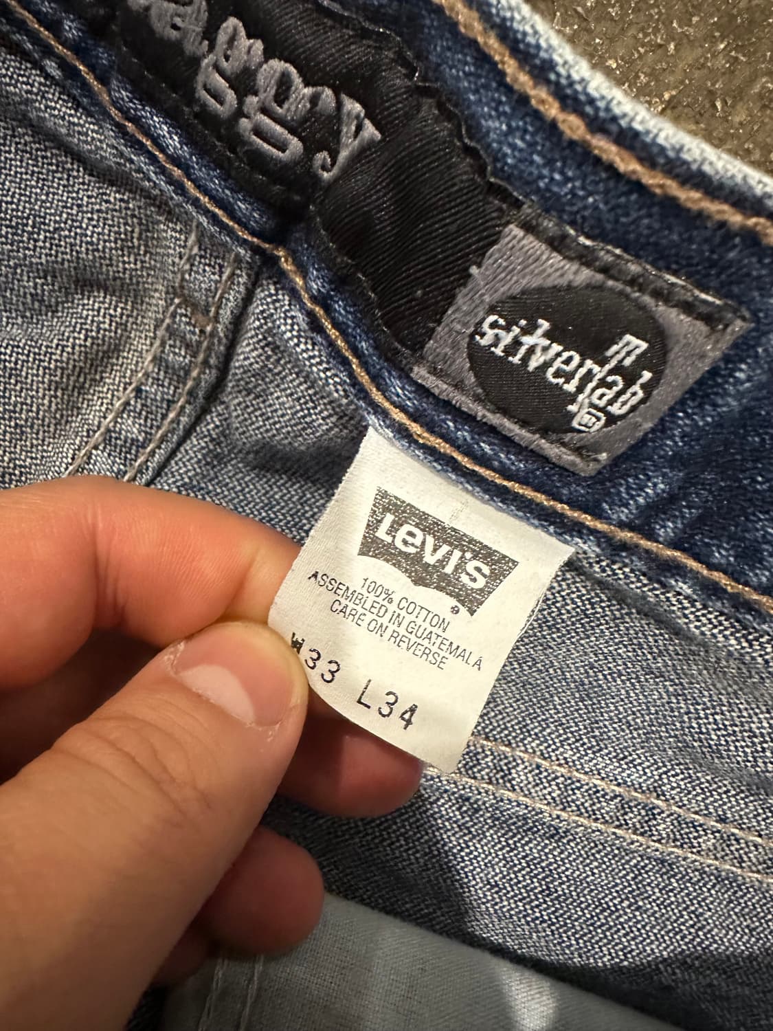빈티지 00s 실버탭 배기 데님 팬츠  상품이미지4