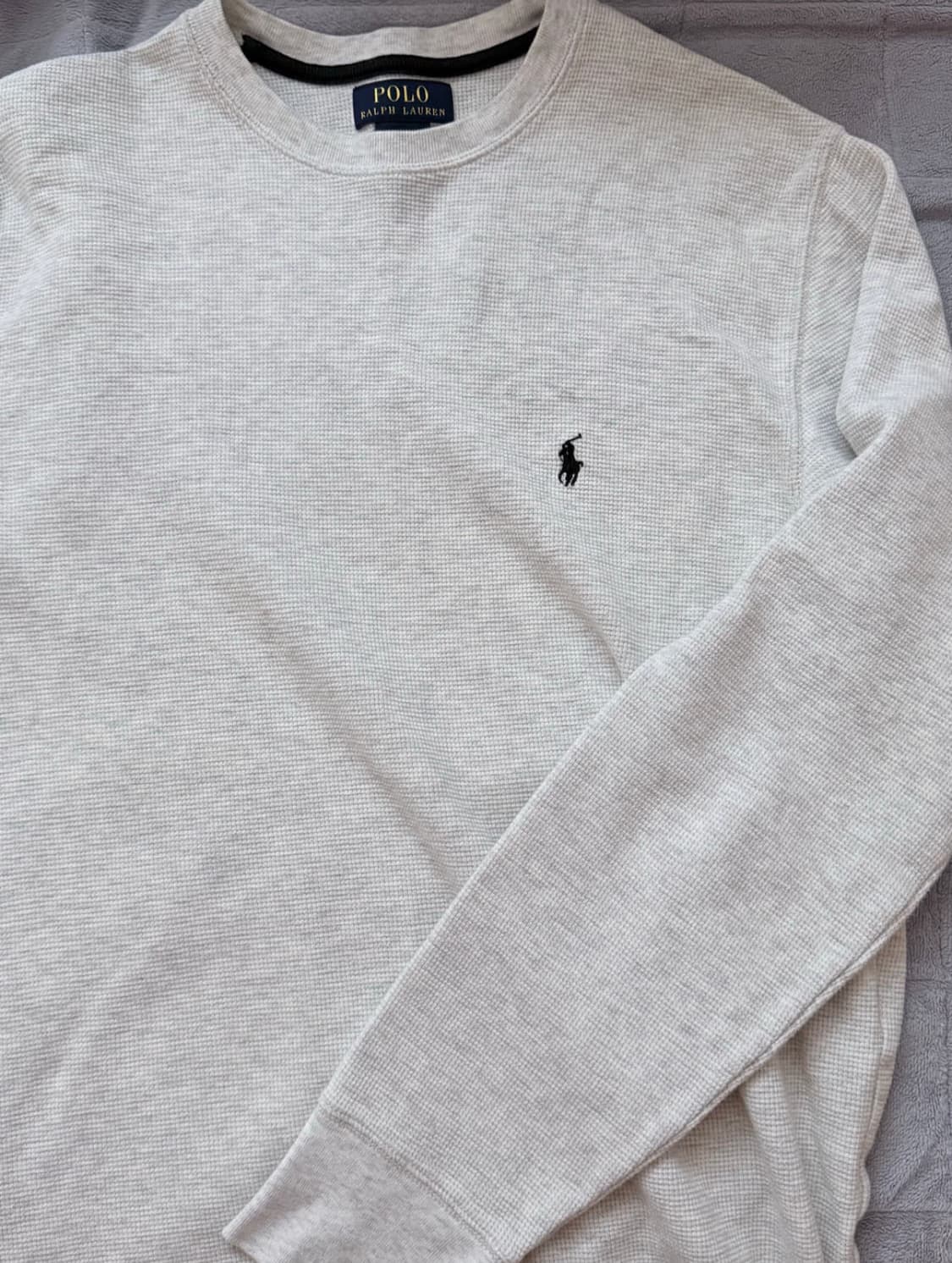 폴로 와플 롱슬리브 멜란지그레이m 상품이미지1