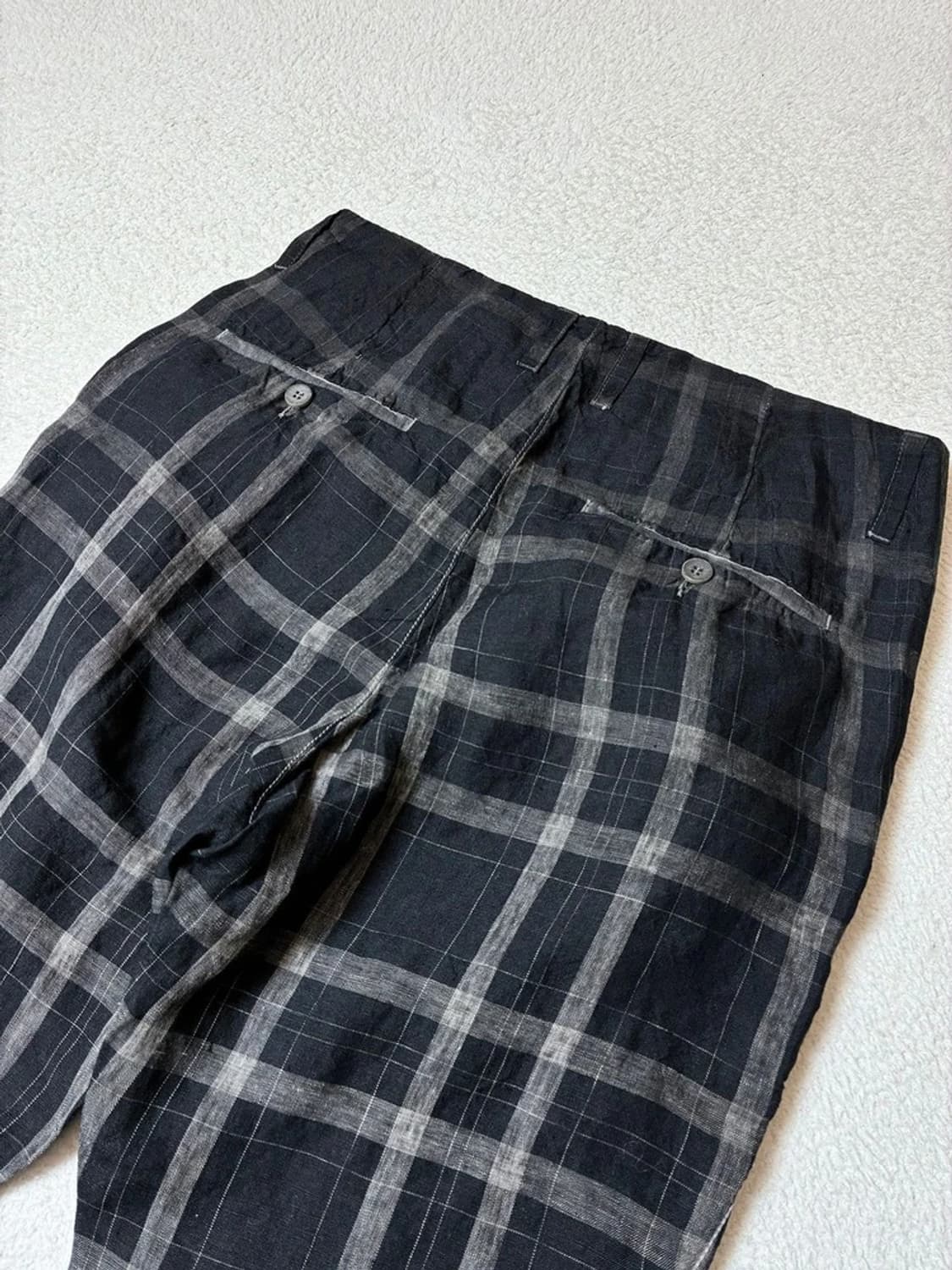 트랜짓 00's 이태리 린넨 체크 스트레이트 팬츠 PN7674 상품이미지5