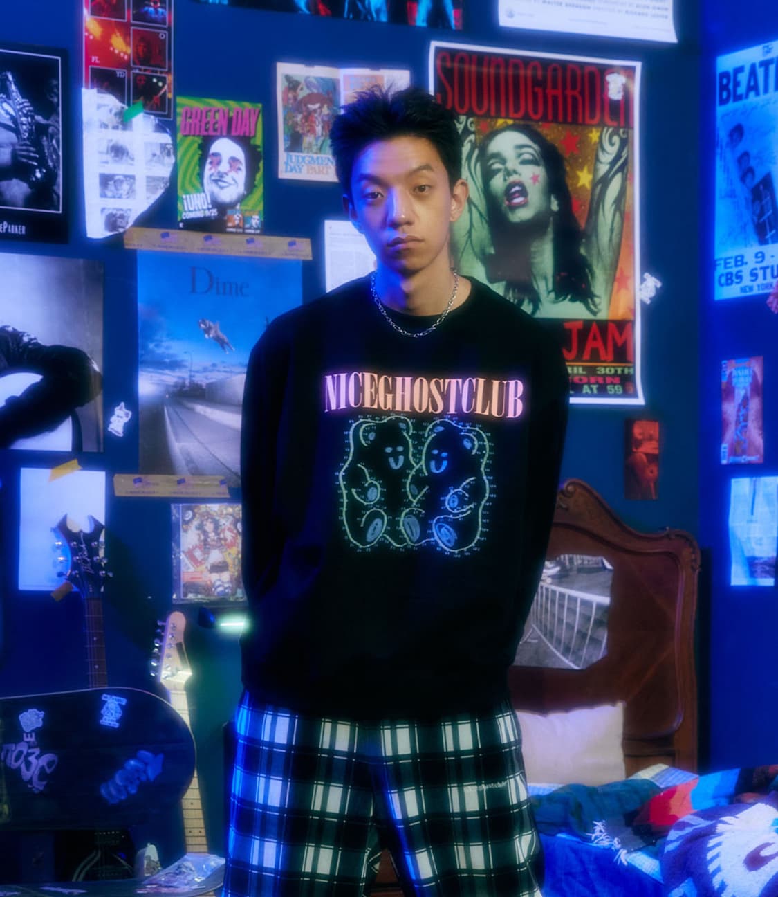 나이스고스트클럽 넘버 트레이싱 스웻셔츠 맨투맨 L 상품이미지3