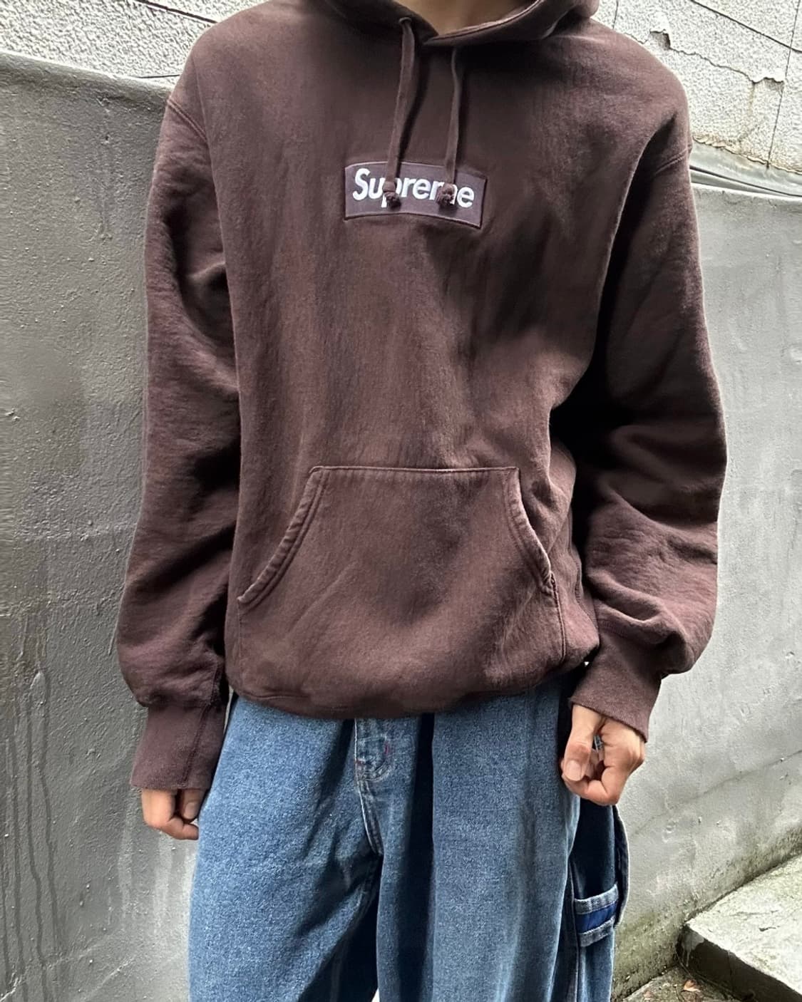 *rare* 극악매물 21fw 슈프림 브라운 박스로고 후드티 상품이미지1