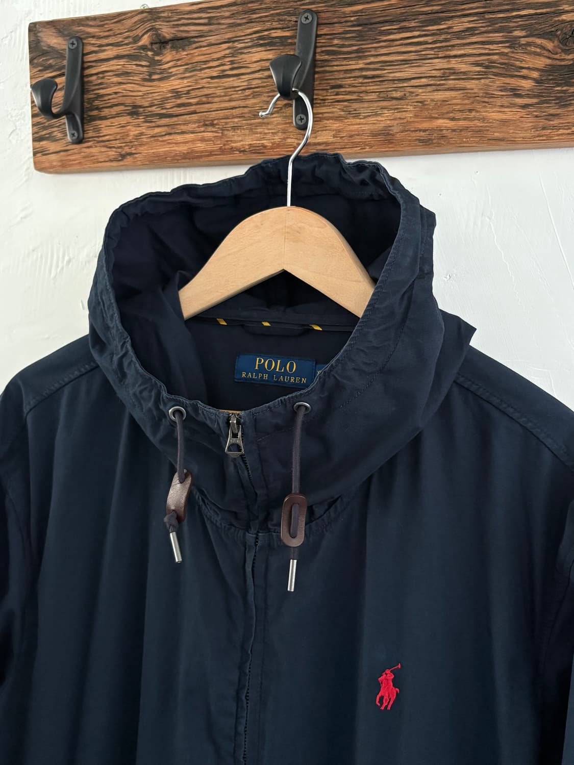 Polo 폴로랄프로렌 QR라벨 코튼 쉘 네이비 후드 자켓 상품이미지4