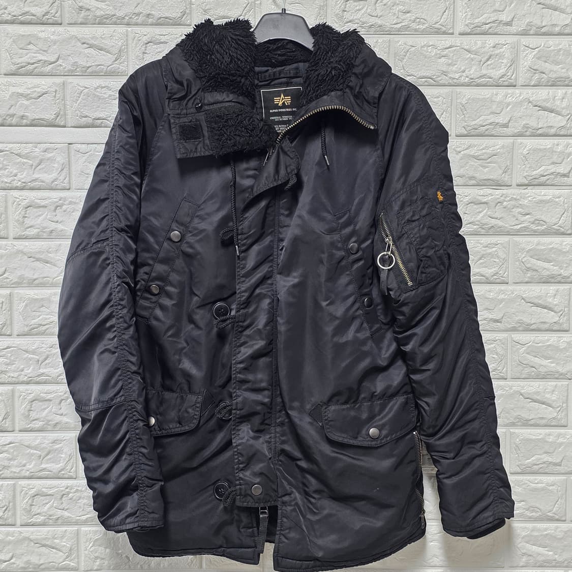 택포) 알파인더스트리 블랙 퍼후드 야상점퍼 M 상품이미지1