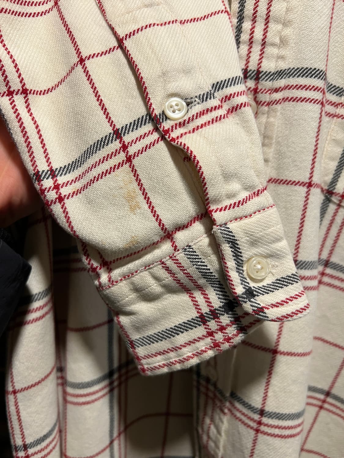 [M]90's 폴로 랄프로렌 스포츠 화이트 체크 플란넬 셔츠 상품이미지5