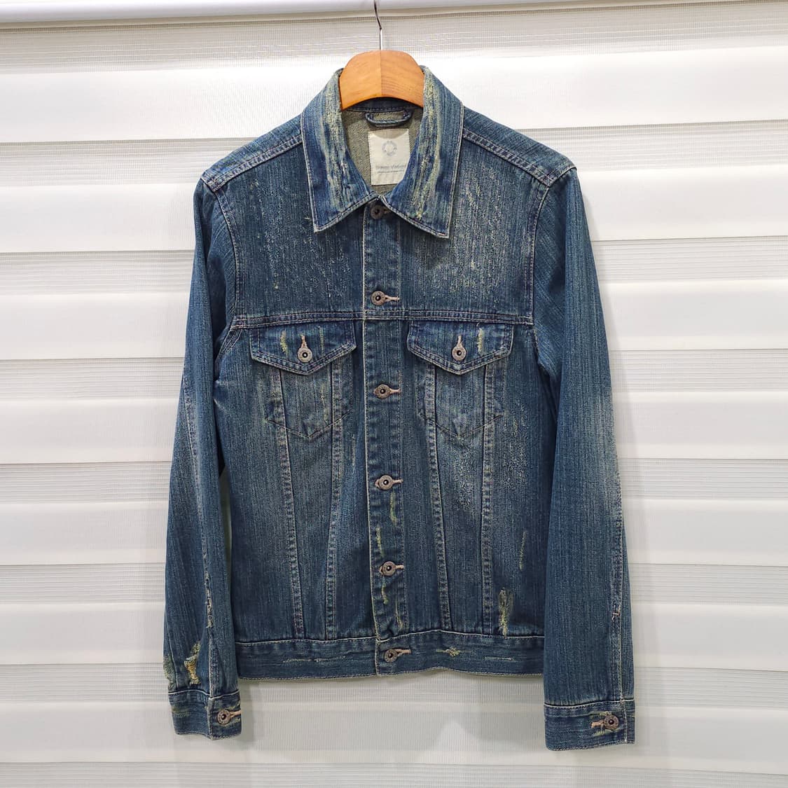 Browny Vintage 데미지가공 데님자켓- M 상품이미지1