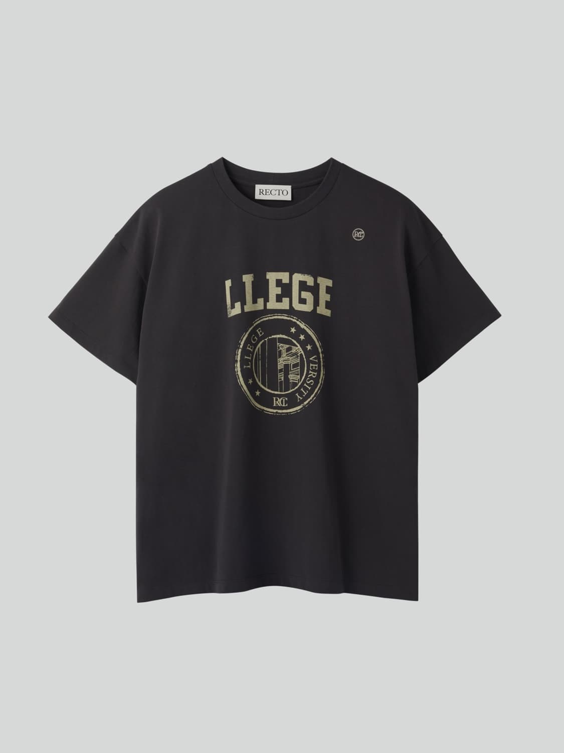 렉토 반팔티 LLEGE LOGO T-SHIRT (CHARCOAL GREY 상품이미지1