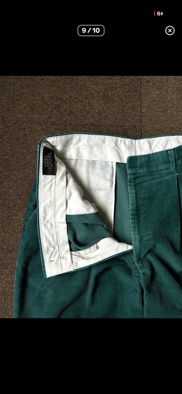 Reed st. James 파인그린 코듀로이 와이드 트라우저 상품이미지9