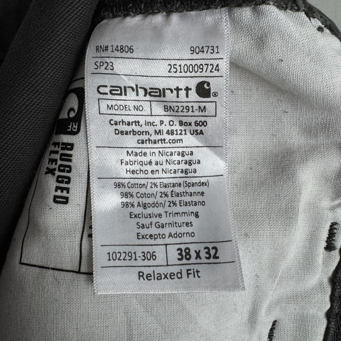 칼하트 OG 카펜터 페이딩 워크팬츠  상품이미지10