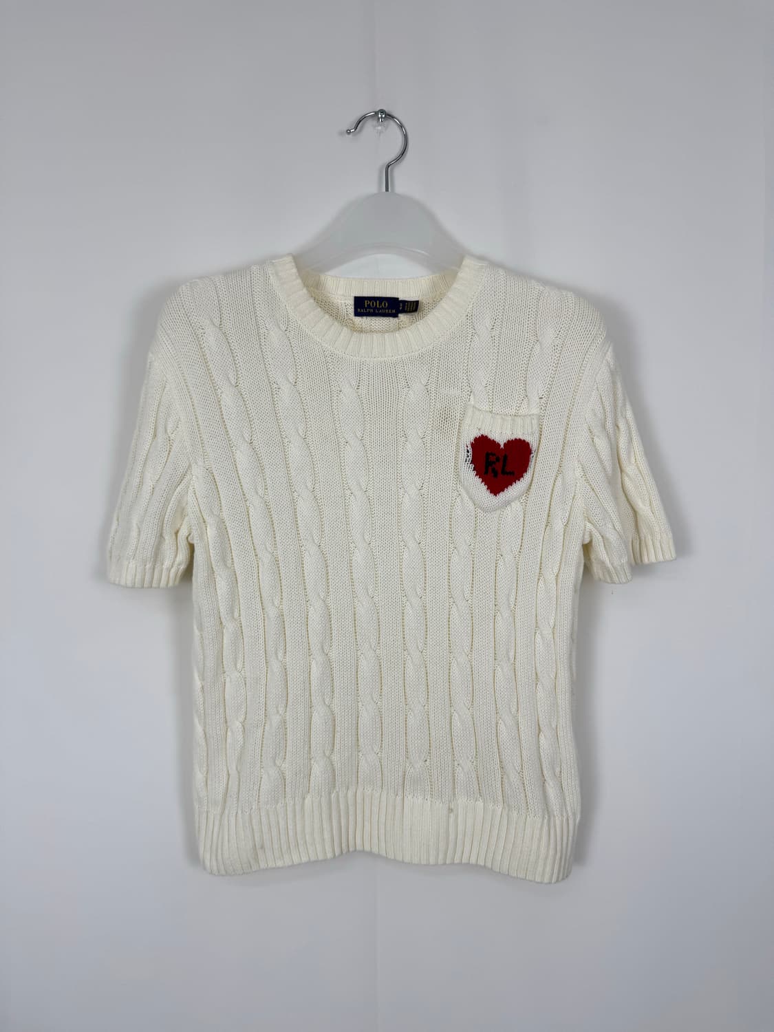 b135) 폴로랄프로렌 하트로고 케이블 반팔니트 상품이미지1