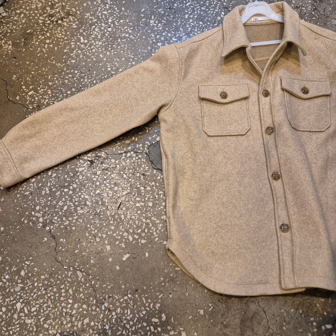 XL(착샷잇음) 자라 보카시베이지 셔츠자켓 상품이미지10