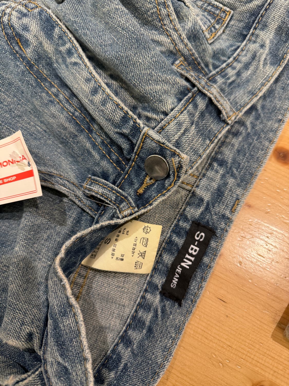 워싱 와이드 스트레이트 데님 팬츠 U521 상품이미지4