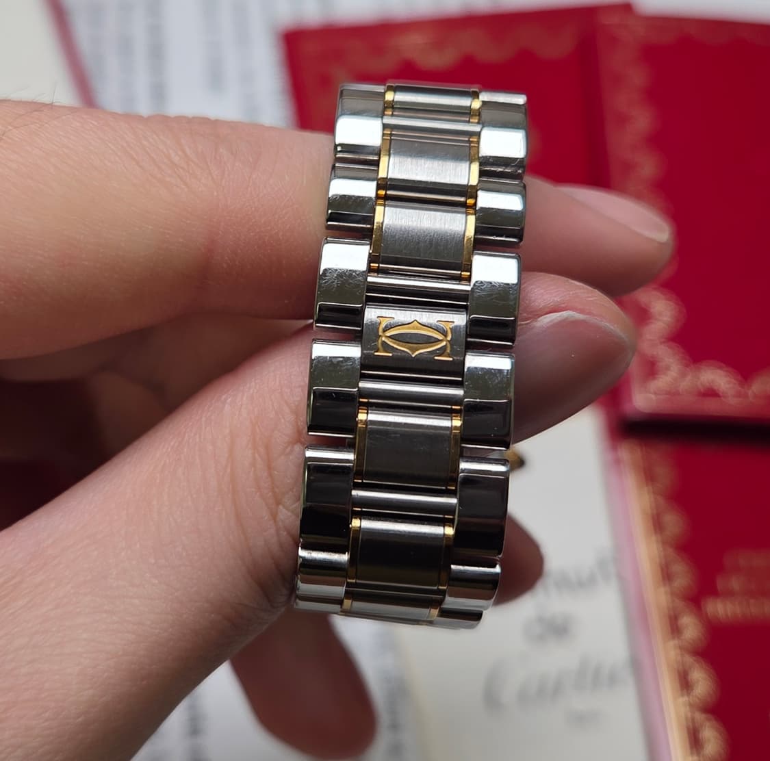 빈티지 까르띠에 머스트드 21C 콤비 31mm 남녀공용 블루핸즈 쿼츠  상품이미지6