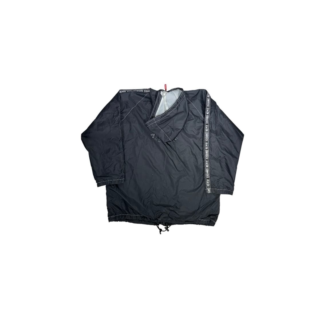 컨버스 블랙 후드 사이드 라인 바람막이 오버핏 트랙 자켓  상품이미지6