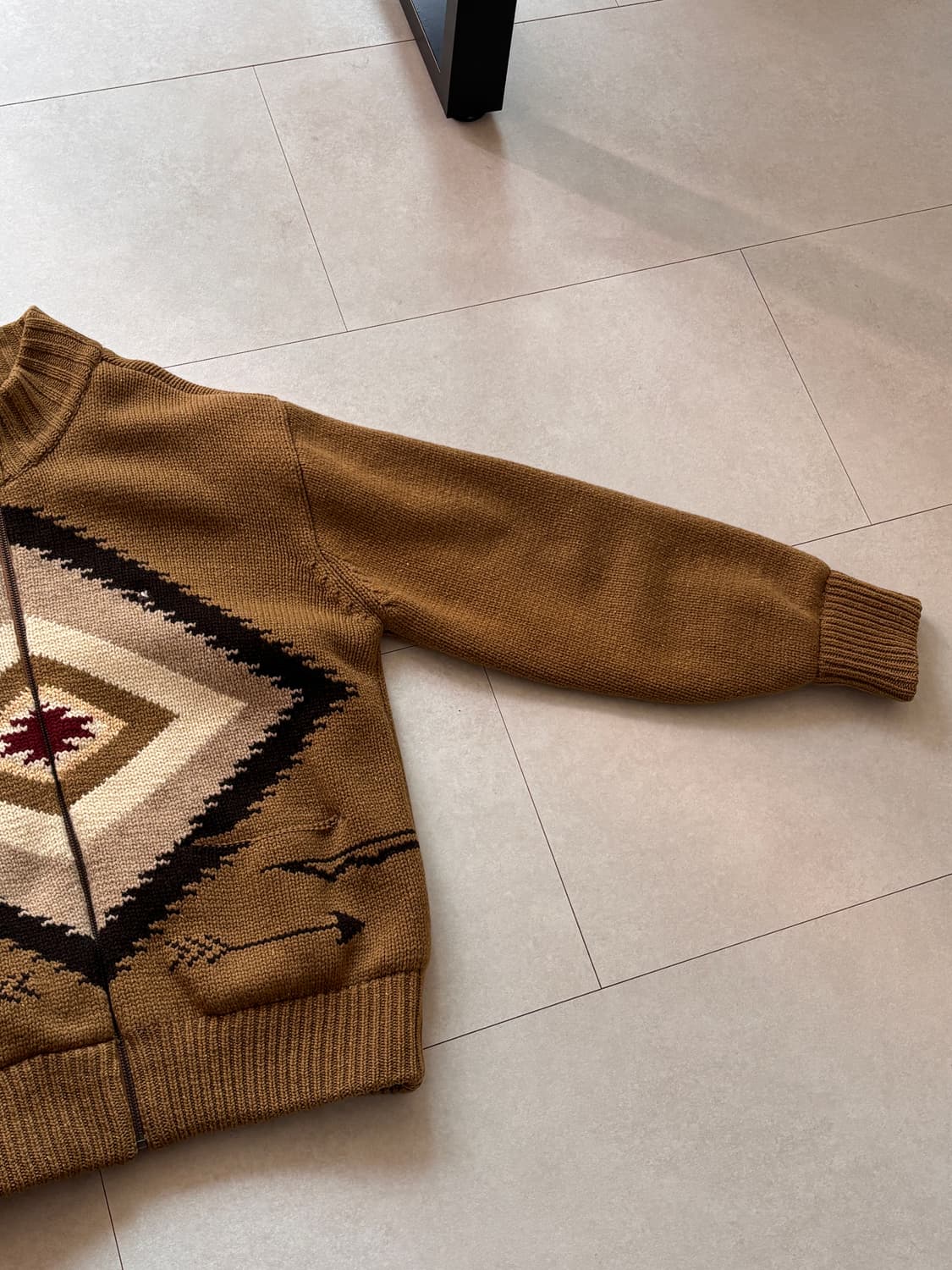 올젠 코위찬 스타일 나바호 패턴 집업 니트 (두툼/빈티지) 상품이미지3