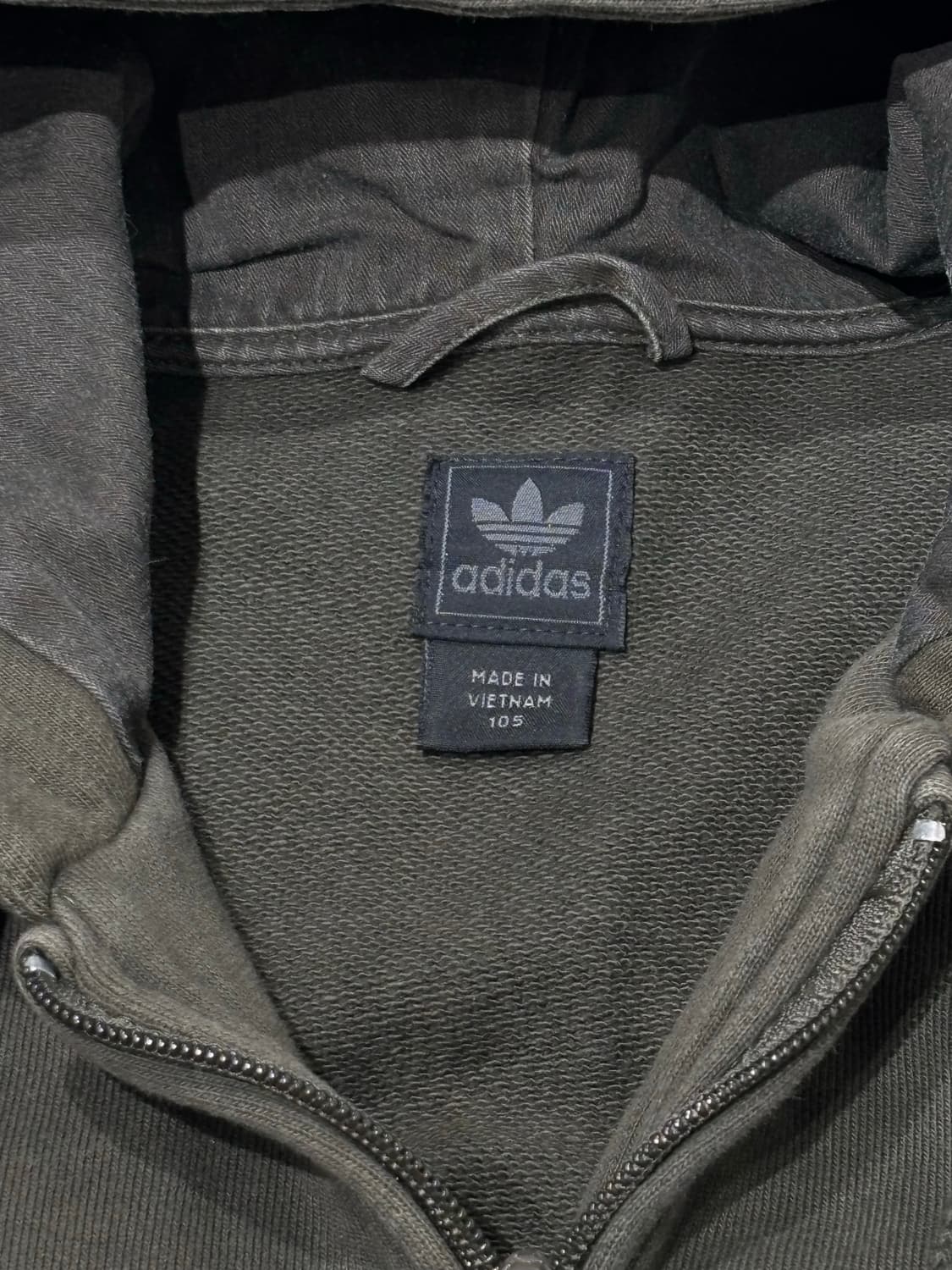 아디다스 카키 패치 삼선 후드집업 상품이미지7