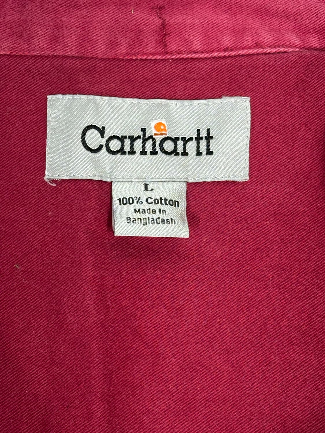 칼하트 자수 버건디 오버핏 솔리드 워크 셔츠 L 상품이미지7