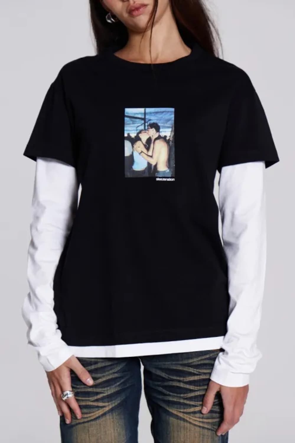 Jaded london Ibiza Kiss Double Layer Tee 상품이미지1