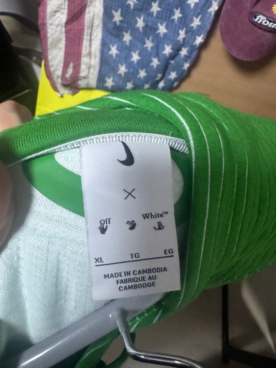 나이키 X 오프화이트 후드 켈리 그린 XL 상품이미지4