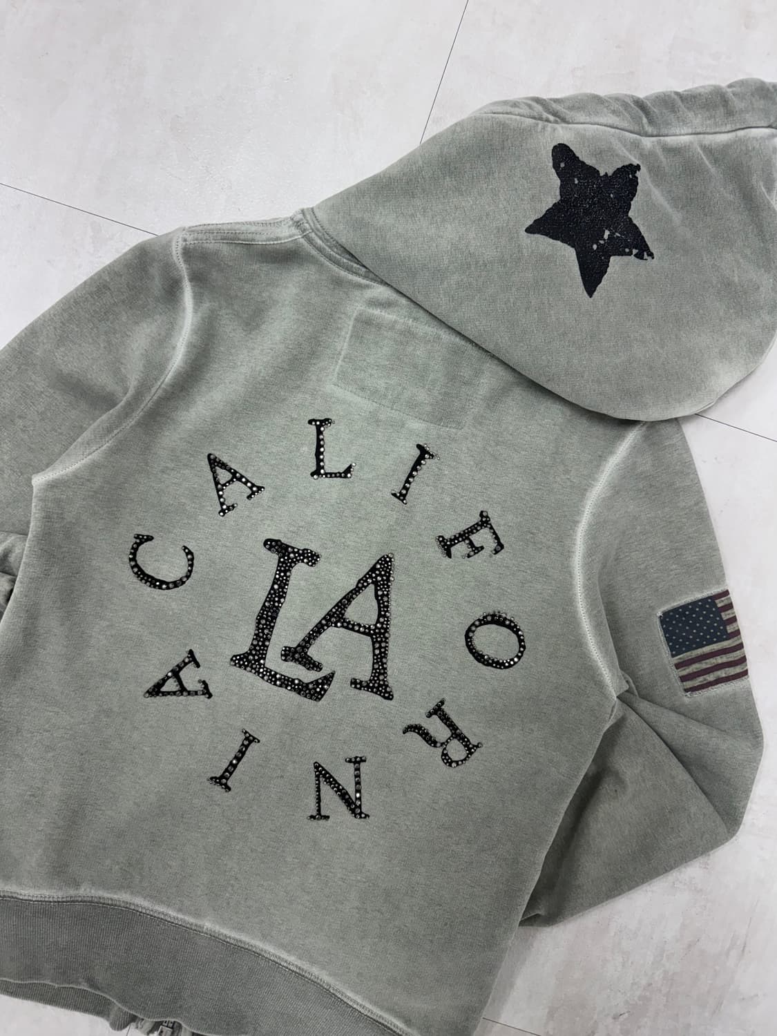 •트루릴리전 Y2K 대장급 빈티지 워싱 후드집업 (딱붙핏) 상품이미지8