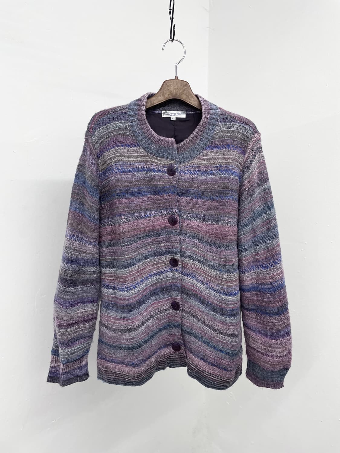 하구미 무지개떡 버튼 가디건 상품이미지1