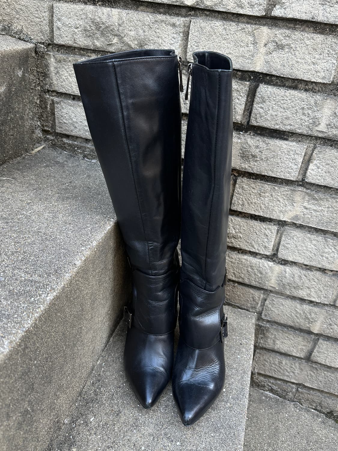 Black Renoir leather buckle boots 상품이미지3