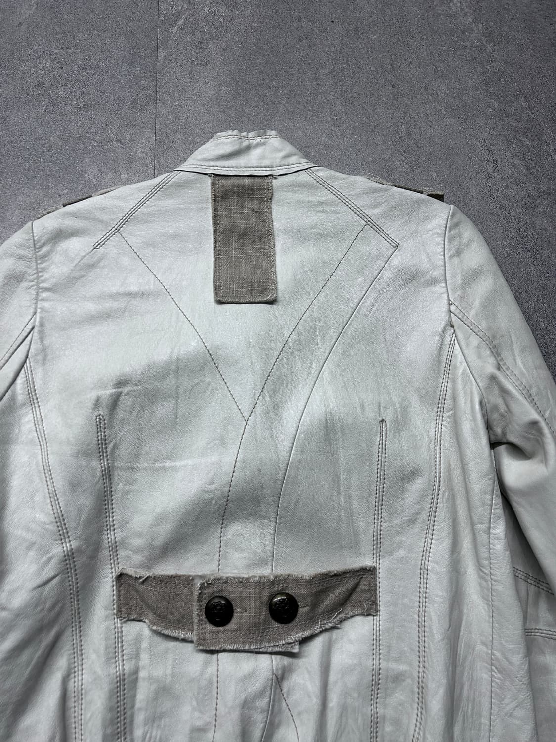 화이트 나폴레옹 레더 자켓 상품이미지5