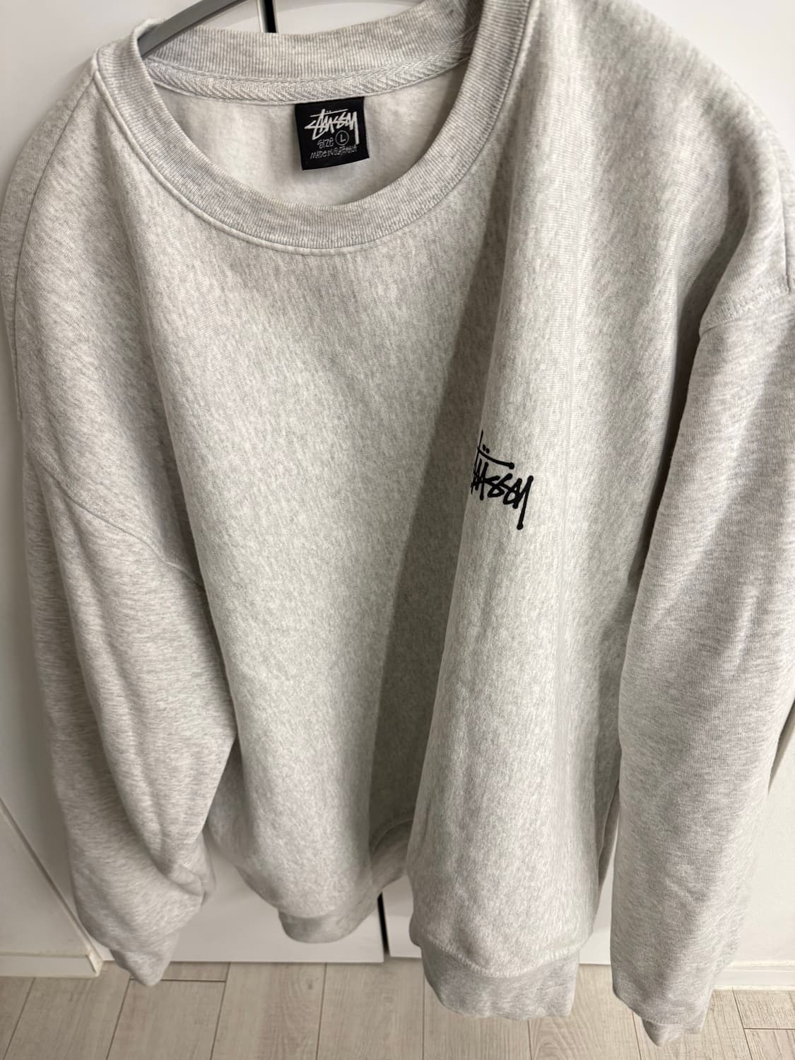 스투시 베이직 기모맨투맨 애쉬헤더 L 상품이미지1