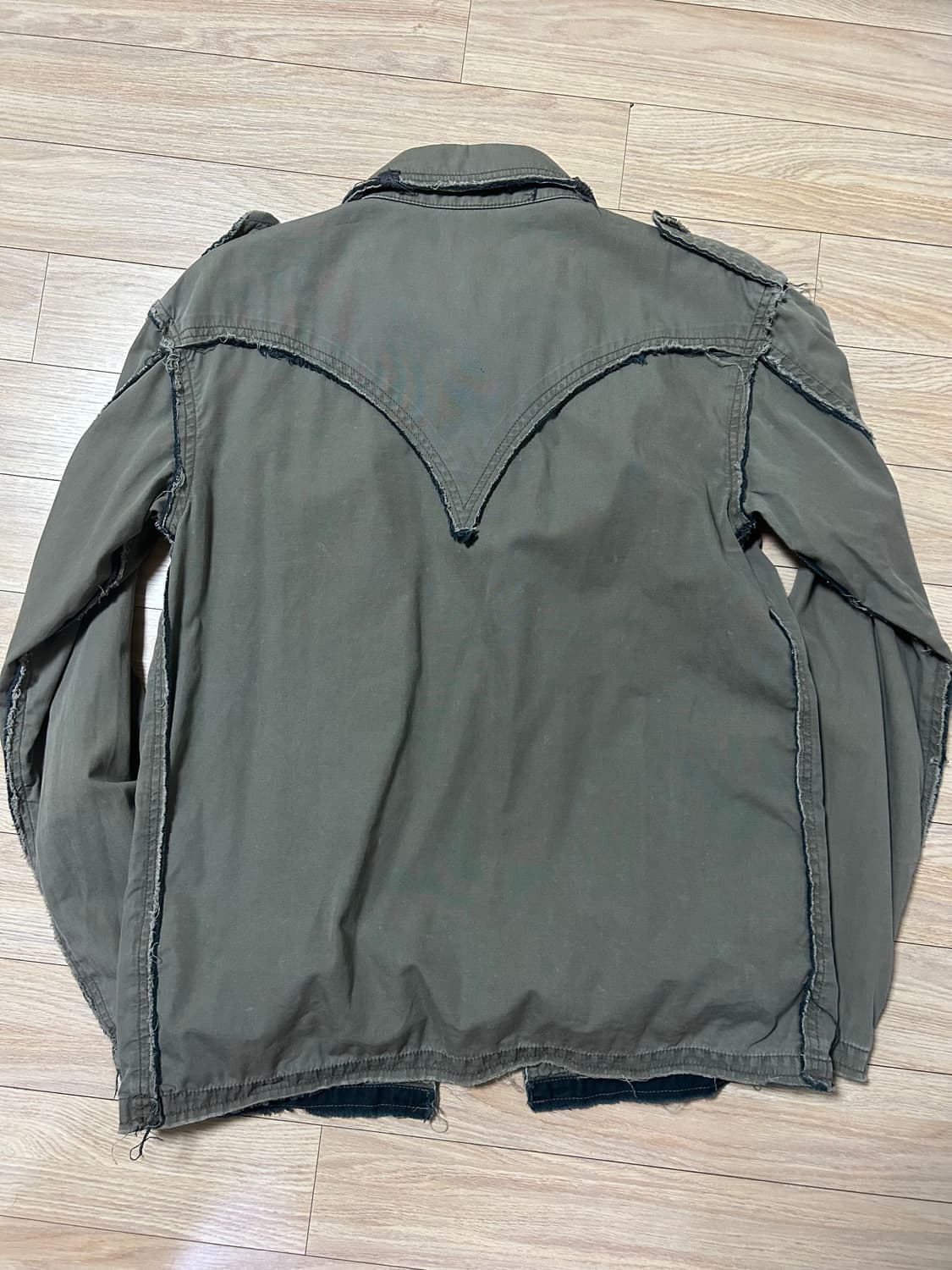 빈티지 y2k 밀리터리 패치워크 셔츠 상품이미지2