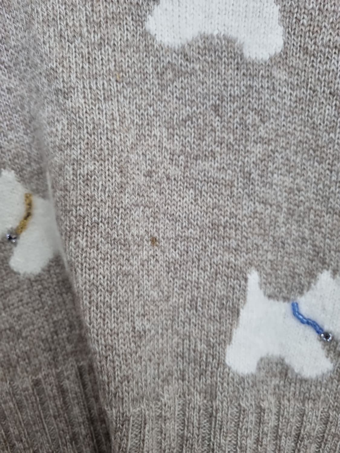 JOVAL 베이지 강아지 패턴 울니트 상품이미지5