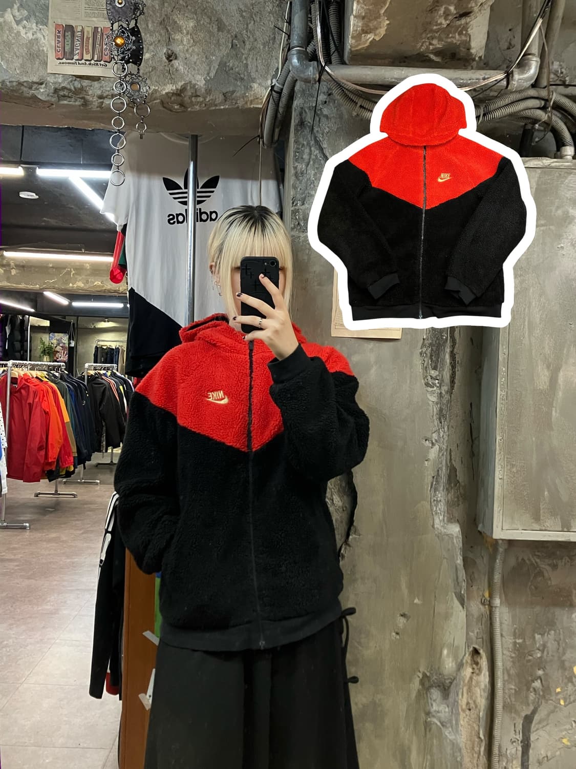 나이키 플리스 레드 블랙 XL #csz2017 상품이미지1