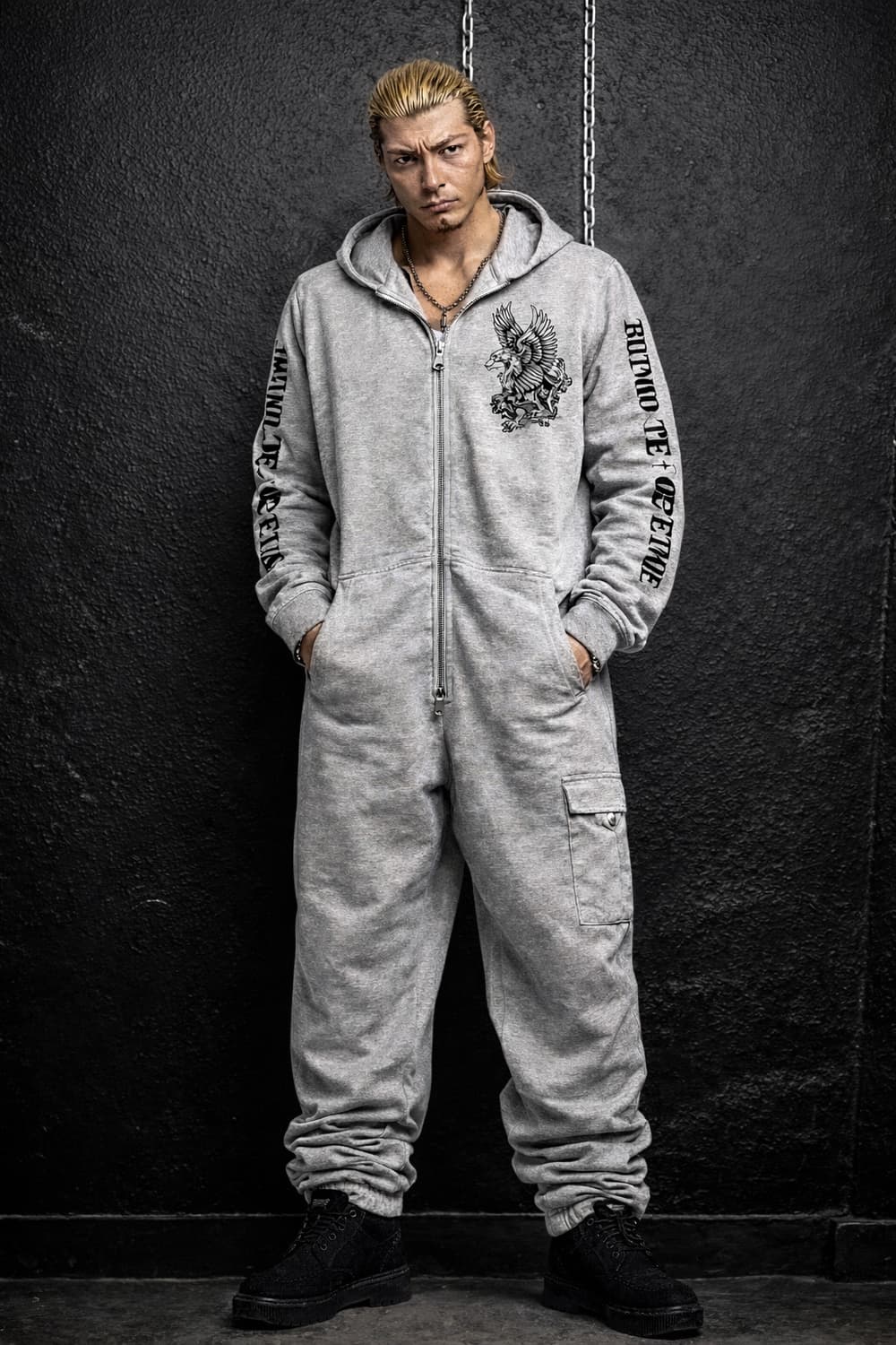 Graphic Zip-up Jumpsuit 상품이미지2