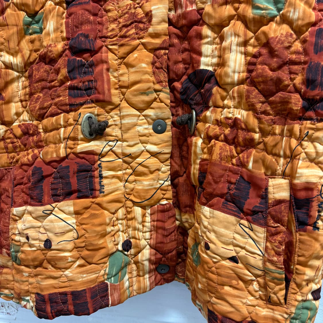 에스닉 괴짜 패턴 빈티지 퀼팅 점퍼  상품이미지3