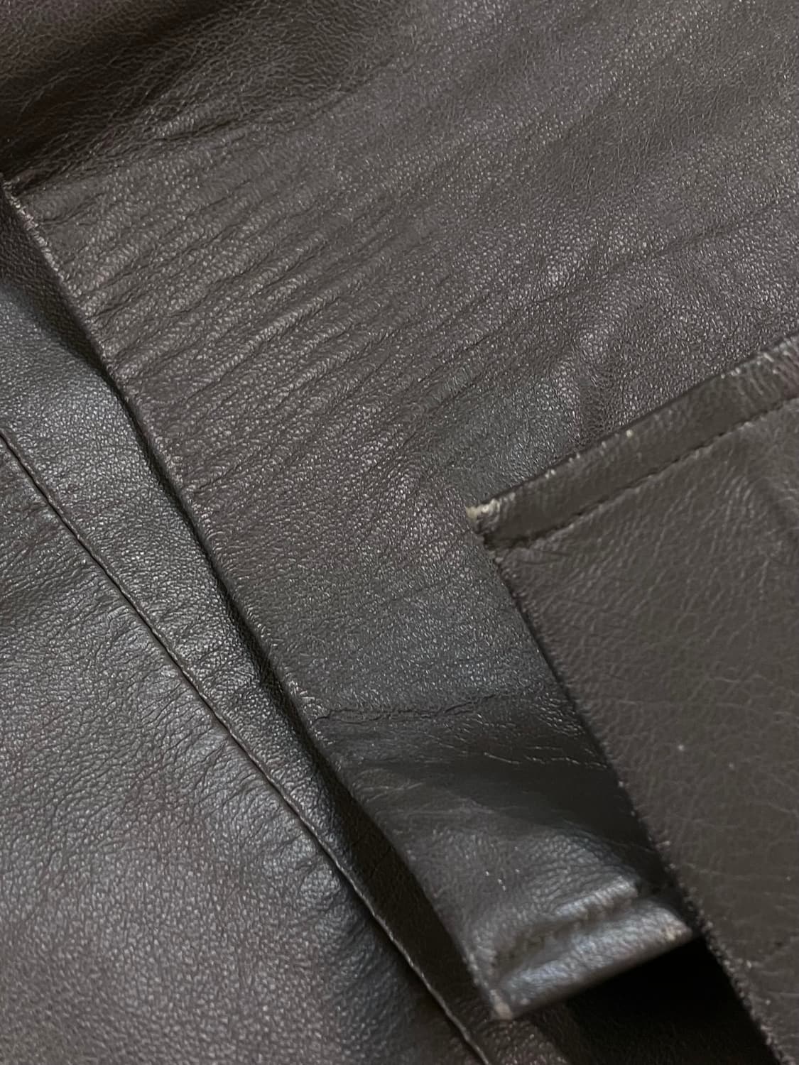 버튼 가죽 롱자켓 카키 XL #csz3530 상품이미지7